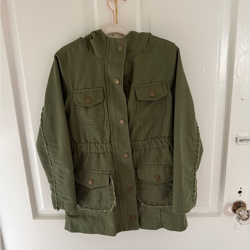 Cat & Jack Olive Jacket with Coral Lining 6x